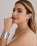 Bracelete Martelado 6.2 cm Ródio Branco