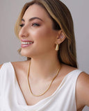 Brinco Gota Texturizada 2.8 cm Banhado a Ouro 18K