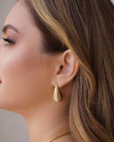 Brinco Gota Texturizada 2.8 cm Banhado a Ouro 18K