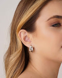 Brinco Argola Orgânica Lisa 1.8 cm Ródio Branco