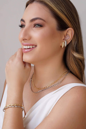 Choker Piastrine 4 mm Ródio Branco