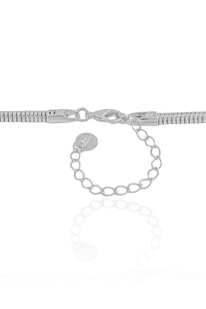 Gargantilha Rabo de Rato 3 mm Ródio Branco - 45 cm