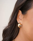 Brinco Argola Abaulada Lisa 2.3 cm Banhado a Ouro 18K