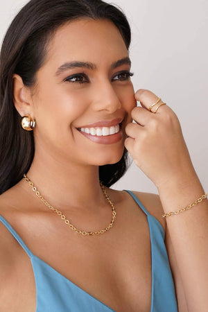 Gargantilha Elos Ovais 5 mm Banhado a Ouro 18K - 40 cm