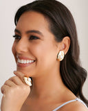 Brinco Oval Pérola 3.3 cm Banhado a Ouro 18K