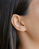 Ear Cuff Redondo Detalhes 1.3 cm Banhado a Ouro 18K