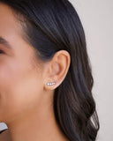 Ear Cuff Redondo Detalhes 1.3 cm Ródio Branco