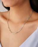 Gargantilha Elos Bailarina 3 mm Ródio Branco - 45 cm