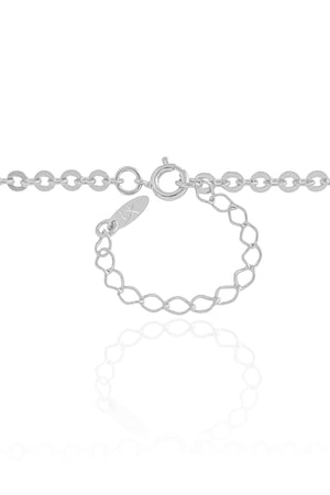 Gargantilha Elos Bailarina 3 mm Ródio Branco - 45 cm