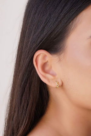 Brinco Argola Click Grumet 1.0 cm Banhado a Ouro 18K