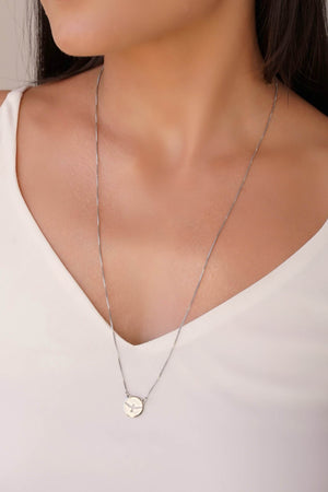 Escapulário Veneziana Espirito Santo Ródio Branco