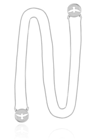 Escapulário Veneziana Espirito Santo Ródio Branco