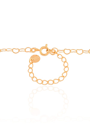 Choker Corações Vazados 3 mm Banhado a Ouro 18K