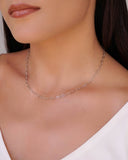 Choker Corações Vazados 3 mm Ródio Branco