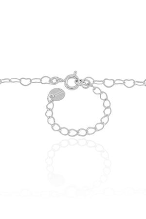 Choker Corações Vazados 3 mm Ródio Branco