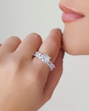 Anel Carré Ponto de Luz Cristal Tamanho 21 Ródio Branco