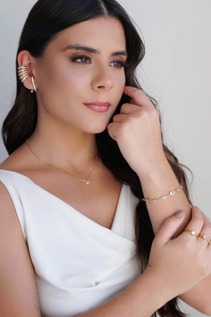 Pulseira Pontos de Luz Zircônia Banhado a Ouro 18K