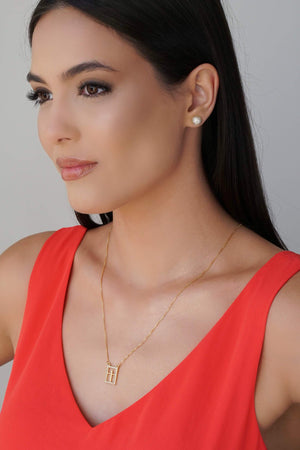 Brinco Meia Bola Cravejada Cristal 9 mm Banhado a Ouro 18K