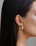 Brinco Argola Fios Texturizados 2.5 cm Banhado a Ouro 18K