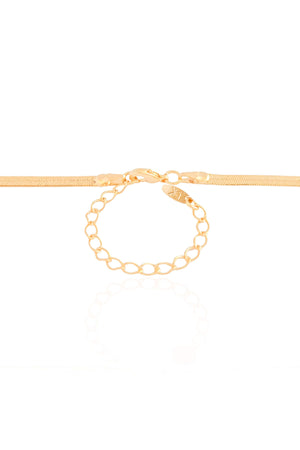 Gargantilha Malha Fita 3 mm Banhado a Ouro 18K - 40 cm