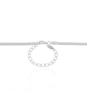 Gargantilha Malha Fita 3 mm Ródio Branco - 40 cm