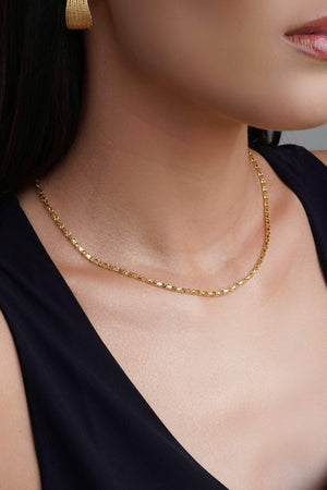 Gargantilha Oca 2 mm Banhado a Ouro 18K - 45 cm