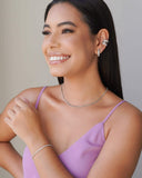 Ear Hook Cravejado 1.9 cm Cristal Ródio Branco