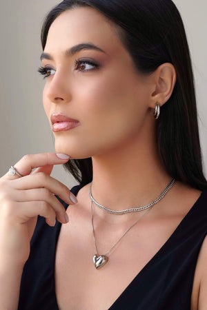 Anel Chave Coração Cravejado Cristal Tamanho 22 Ródio Branco