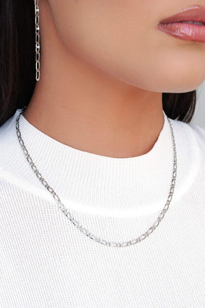 Gargantilha Elos 3 mm Ródio Branco - 40 cm