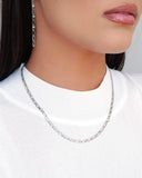 Gargantilha Elos 3 mm Ródio Branco - 40 cm