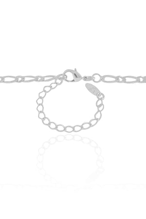 Gargantilha Elos 3 mm Ródio Branco - 40 cm