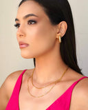 Gargantilha Elos Retos 2 mm Banhado a Ouro 18K - 45 cm