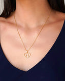 Gargantilha Veneziana Coração Gato Pontos de Luz Cristal Banhado a Ouro 18K - 45 cm