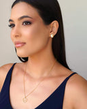 Gargantilha Veneziana Coração Gato Pontos de Luz Cristal Banhado a Ouro 18K - 45 cm