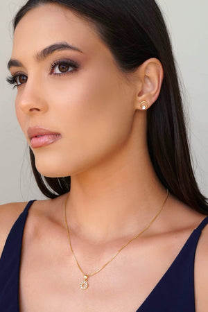 Gargantilha Veneziana Redondo Cravejado Cristal Banhado a Ouro 18K - 45 cm