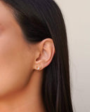 Brinco Fio Ponto de Luz Cristal 1.0 cm Banhado a Ouro 18K