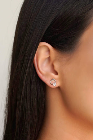 Brinco Fio Ponto de Luz Cristal 1.0 cm Ródio Branco