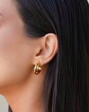 Brinco Argola Três Filetes Lisos 2.1 cm Banhado a Ouro 18K