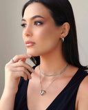 Brinco Argola Três Filetes Lisos 2.1 cm Ródio Branco