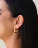 Brinco Argola Abaulada Lisa 2.3 cm Banhado a Ouro 18K