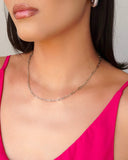 Gargantilha Elos Ovais 3 mm Ródio Branco - 45 cm