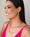 Gargantilha Elos Ovais 3 mm Ródio Branco - 45 cm