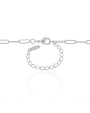 Gargantilha Elos Ovais 3 mm Ródio Branco - 45 cm