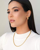 Brinco Argola Abaulada Lisa 2.2 cm Banhado a Ouro 18K