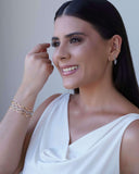 Bracelete Ondas Liso Banhado a Ouro 18K