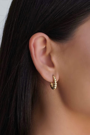 Brinco Argola Click Bolas Lisas 1.8 cm Banhado a Ouro 18K