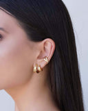 Piercing em X Detalhado Banhado a Ouro 18K