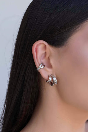 Piercing em X Detalhado Ródio Branco