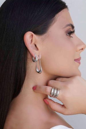 Anel Filetes Lisos Tamanho 27 Ródio Branco