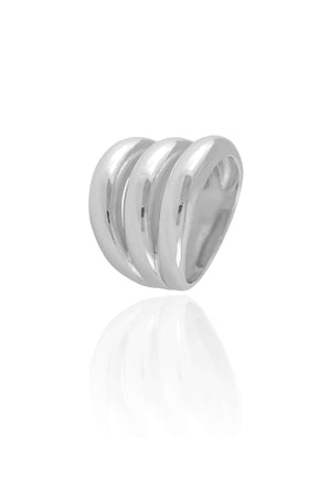 Anel Filetes Lisos Tamanho 27 Ródio Branco